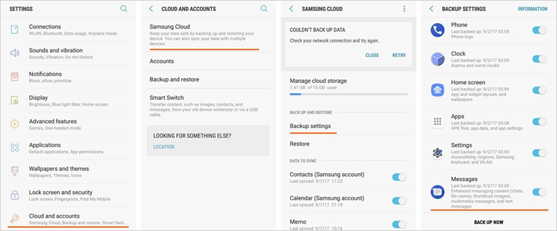 backup messaggi samsung 5