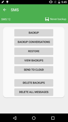 backup samsung SMS 9