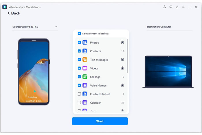 Las 20 mejores herramientas de transferencia de Samsung para hacer una copia de seguridad de los datos de Samsung - MobileTrans Samsung a Mac