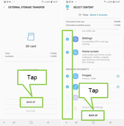 samsung backup from iphone