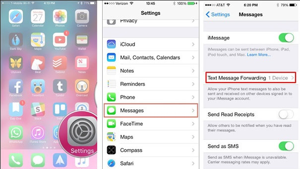 how to save text messages from iphone verizon