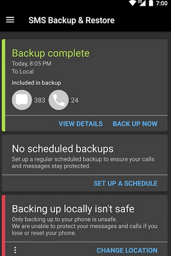 Backup de SMS