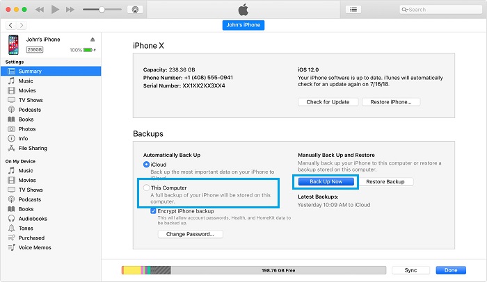 how to backup iphone to icloud ios10