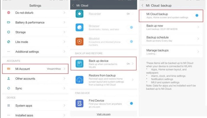 xiaomi backup erstellen