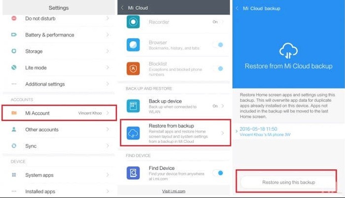 pencadangan Xiaomi to cloud 2