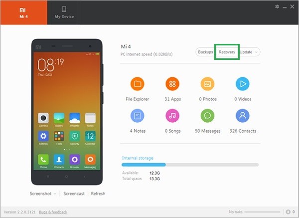 نسخ xiaomi احتياطياً إلى الكمبيوتر 3