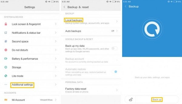 xiaomi backup erstellen