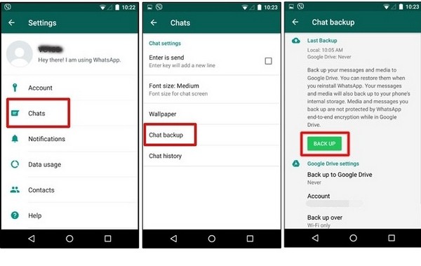 WhatsApp Nachrichten sichern