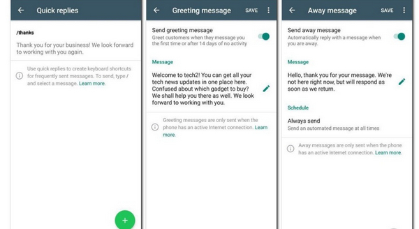 WhatsApp business konto messaging tools