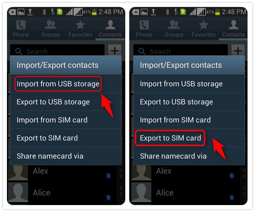 Mengimpor kontak di iPhone ke kartu sim