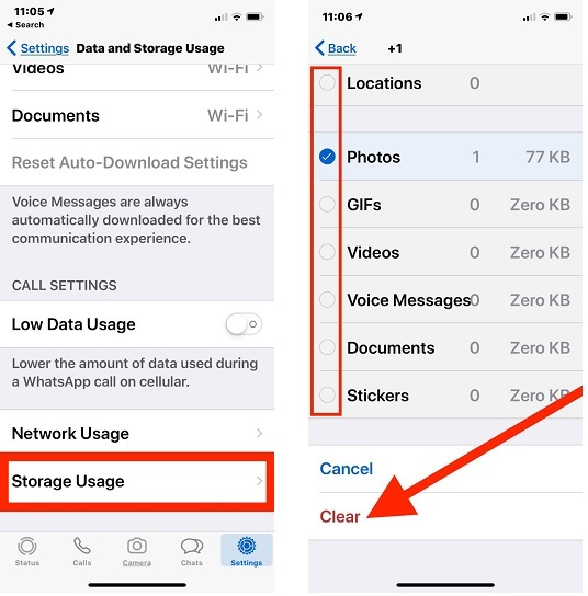 delete videos from whatsapp 12