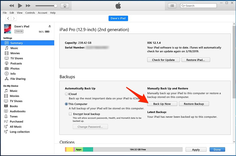 different ways to backup ipad 3