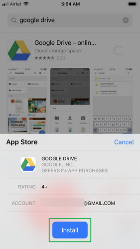 download all photos from google drive to iphone