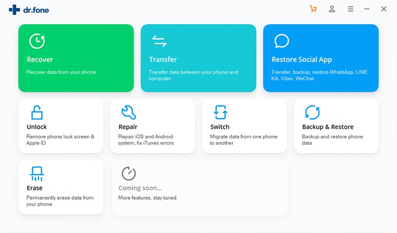 trasferire sms da Android ad Android-seleziona modulo di trasferimento