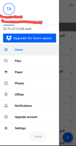 menu dropbox