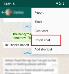 Как экспортировать чат whatsapp в pdf