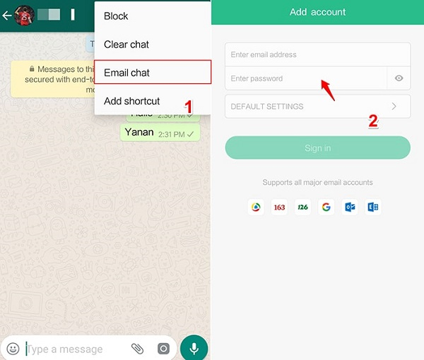How to export chat on whatsapp web