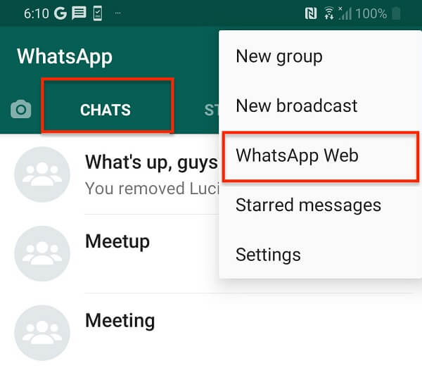Web whatsapp chat on to how export How to