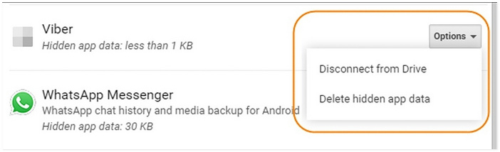 menemukan menghapus memulihkan data Viber di Google Drive 5