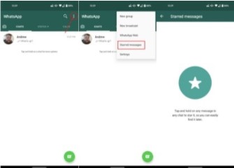 encuentra mensajes estrellas de whatsapp en Android