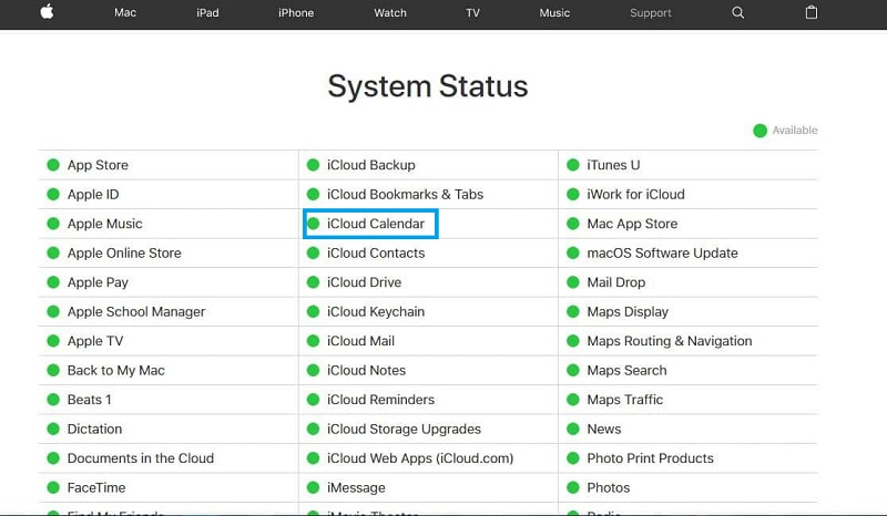 calendário do icloud não está sincronizando 