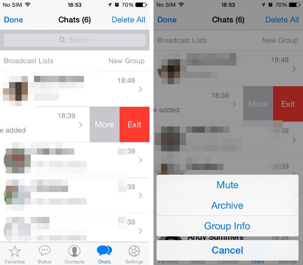 How to pin whatsapp chat on iphone