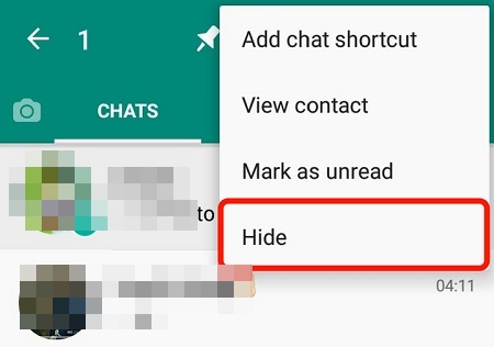 how to hide whatsapp contact in contact list