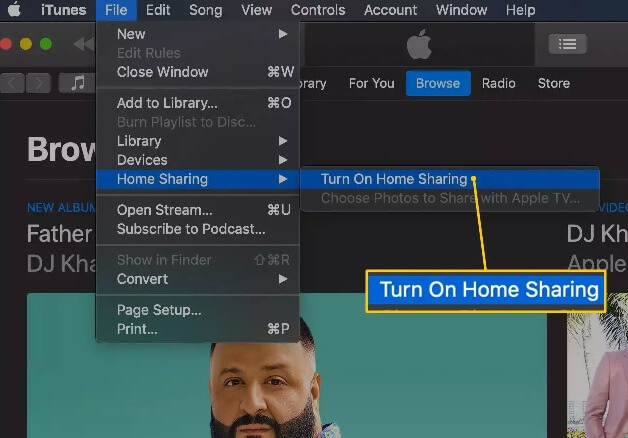 new itunes home sharing on