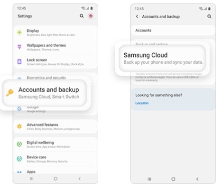 كيفية الاستعادة من samsung cloud إلى samsung s20