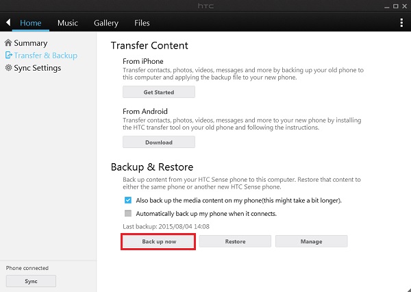 guia de backup e restauração htc 3