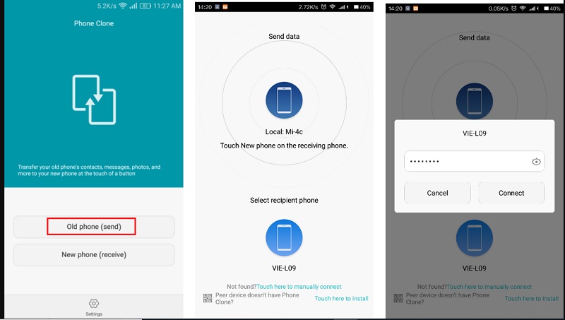 transferencia de htc a huawei 3