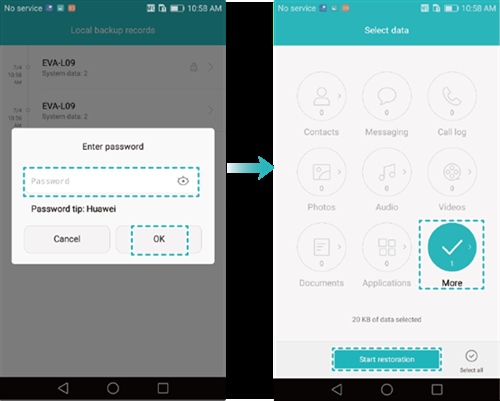 huawei backup and restore 6
