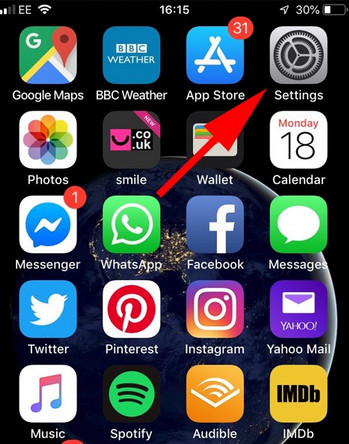 Configurações do iPhone