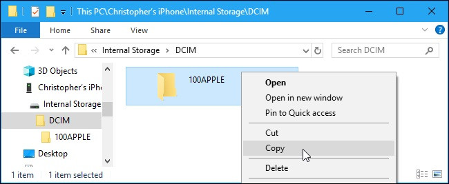 importation de photos iphone vers windows 4