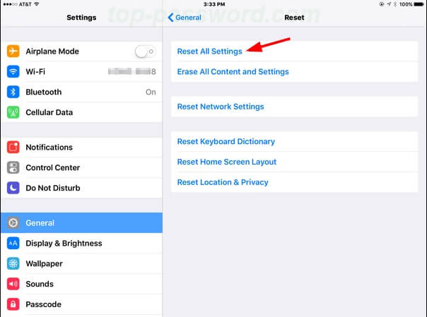 setel ulang kata sandi backup iTunes