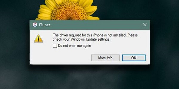 driver not installed itunes windows 10