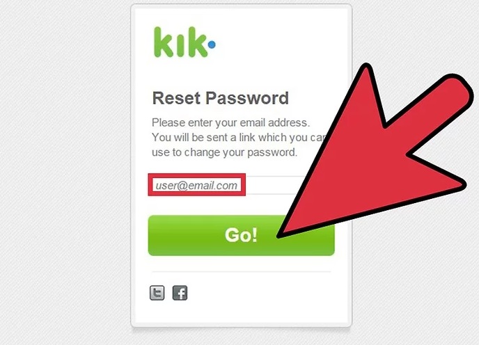 إعادة تعيين كلمة مرور kik 2