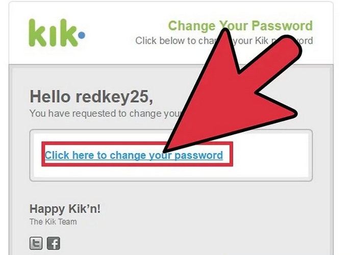 إعادة تعيين كلمة مرور kik 3