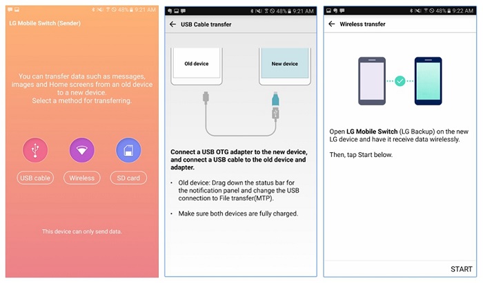 transferência de lg para lg 4