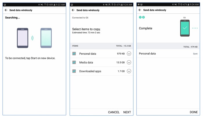 lg auf LG datenübertragung 