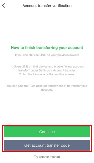 line account transfer with phone number 5