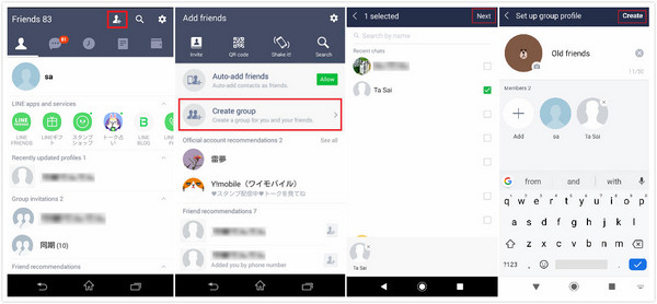 line messenger create a group