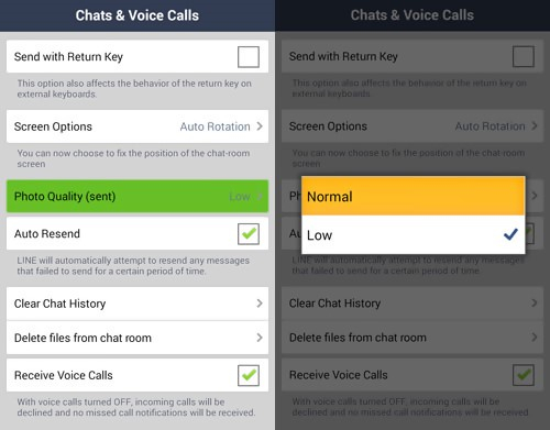 line messenger change picture quality