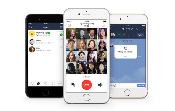 برنامج المراسلة line مكالمة جماعية