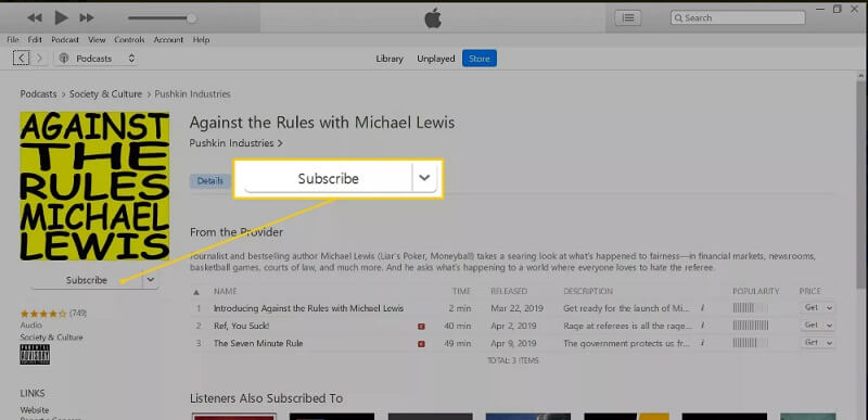 استمع الى iTunes برودكاست على android 3