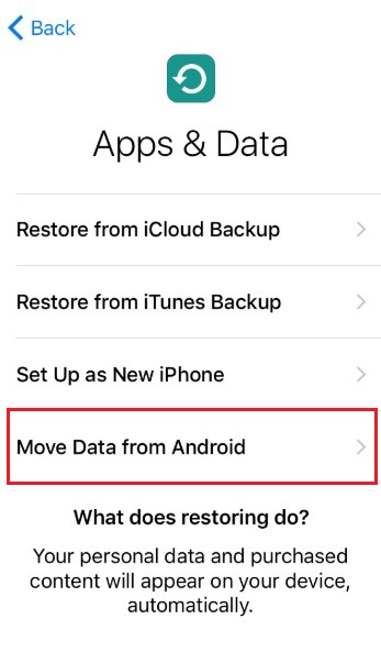 move data from android