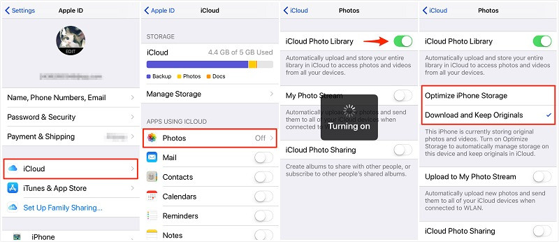 move photos iphone to icloud 2
