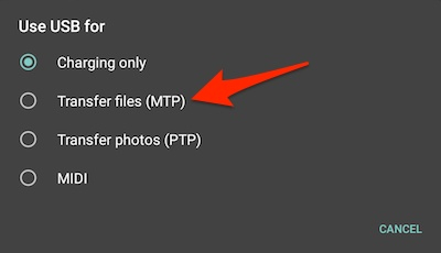 use usb to move whatsapp files to sd card