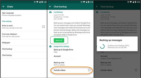 whatsapp backup erstellen