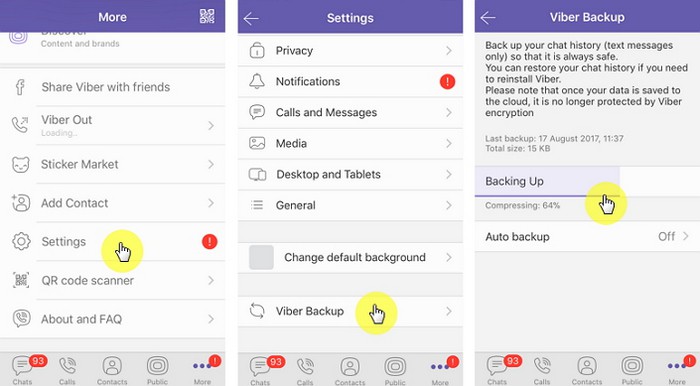 restore viber messages from email